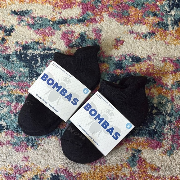 BOMBAS Black Small socks lot (2) NEW - Picture 1 of 3